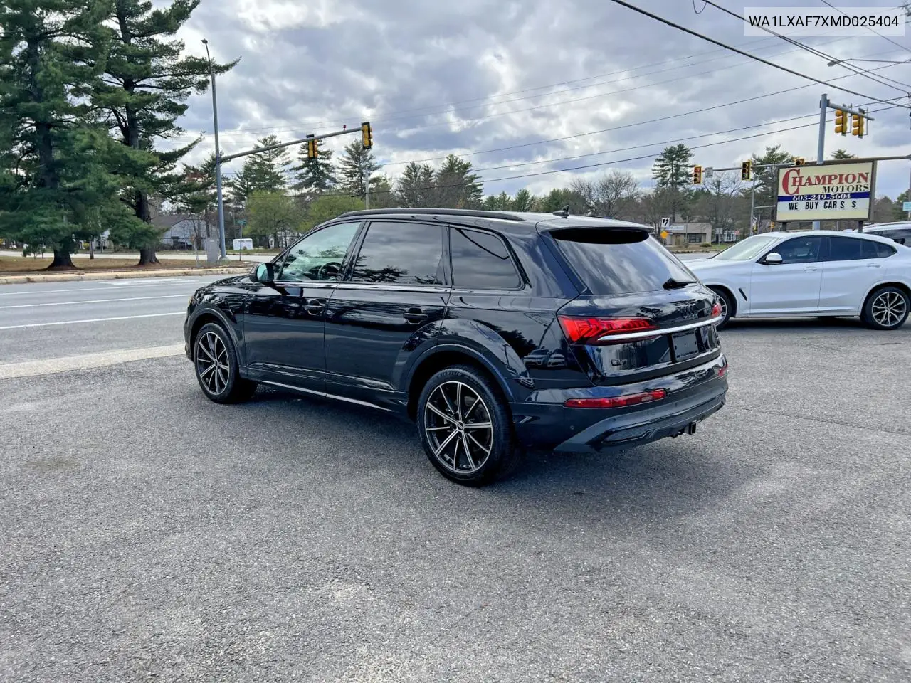 Auction sale of the 2021 Audi Q7 , vin: WA1LXAF7XMD025404, lot number: 51126076