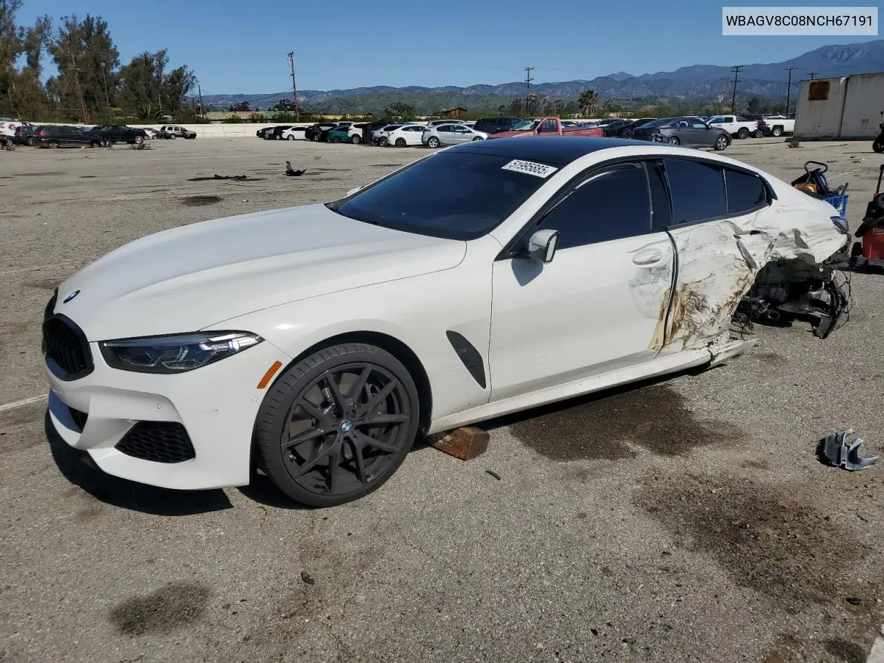 Auction sale of the 2022 BMW M8 , vin: WBAGV8C08NCH67191, lot number: 51995885
