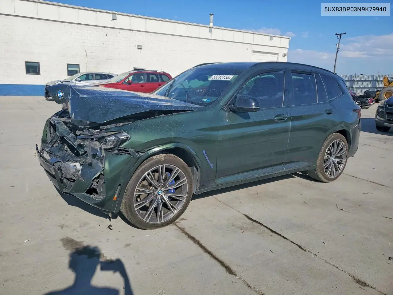 Auction sale of the 2022 BMW X3 M , vin: 5UX83DP03N9K79940, lot number: 58316156