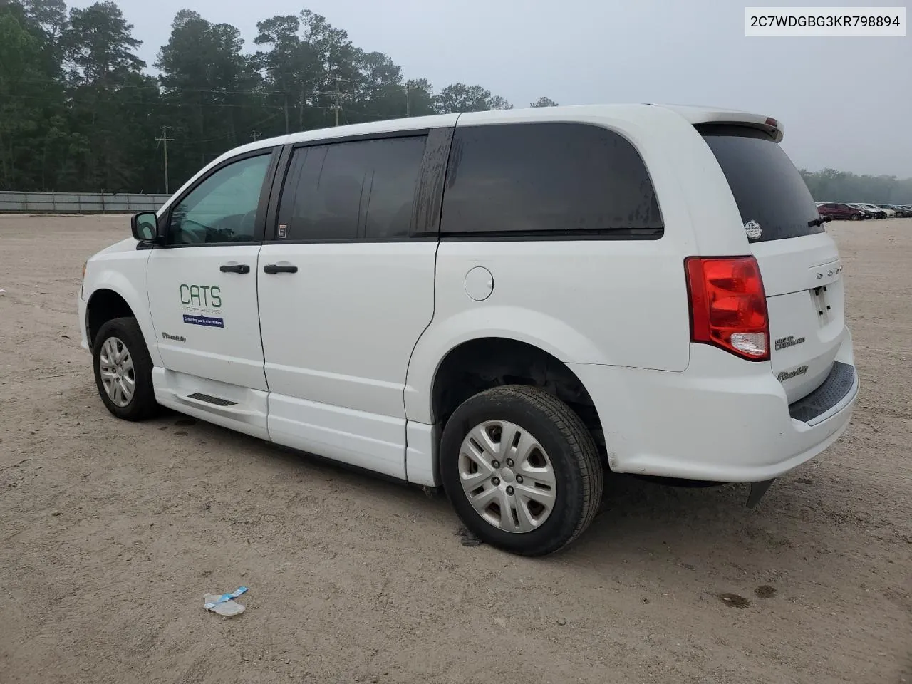 Auction sale of the 2019 Dodge Caravan , vin: 2C7WDGBG3KR798894, lot number: 51659764