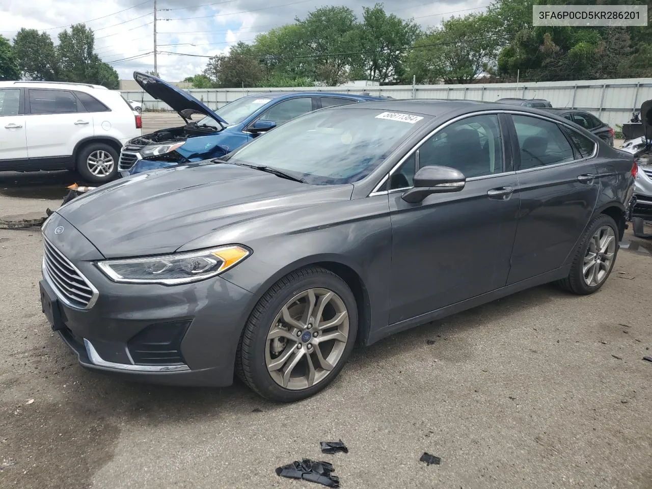 Auction sale of the 2019 Ford Fusion , vin: 3FA6P0CD5KR286201, lot number: 56611364