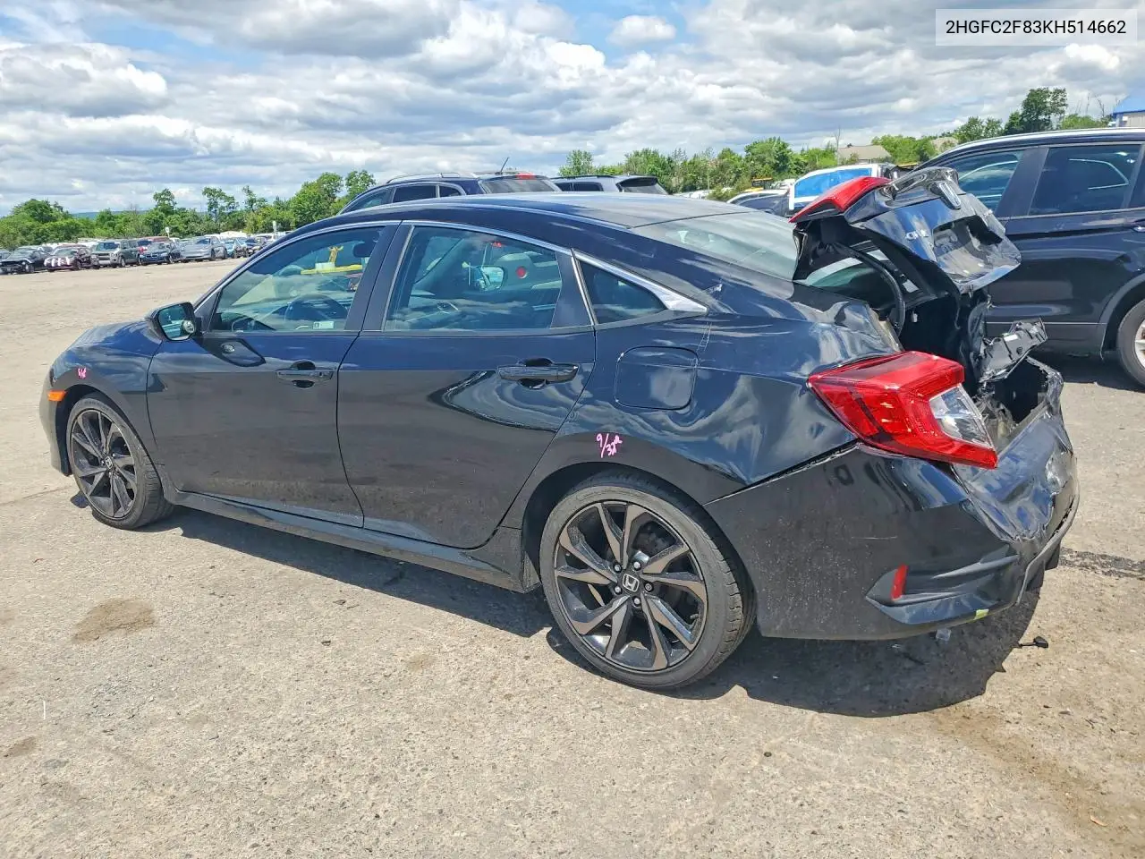 Auction sale of the 2019 Honda Civic , vin: 2HGFC2F83KH514662, lot number: 57201756