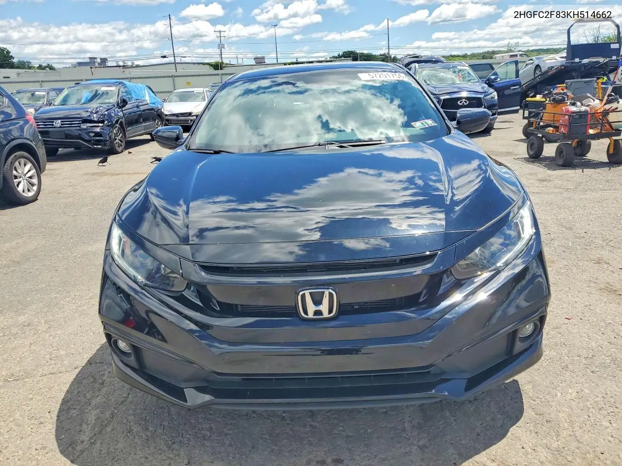 Auction sale of the 2019 Honda Civic , vin: 2HGFC2F83KH514662, lot number: 57201756