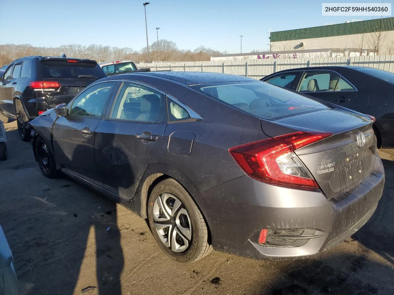 Auction sale of the 2017 Honda Civic , vin: 2HGFC2F59HH540360, lot number: 42028794