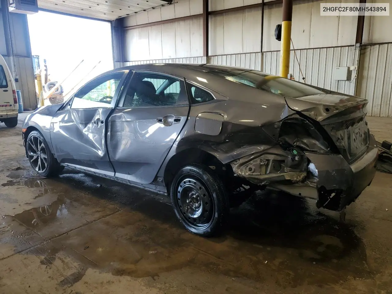Auction sale of the 2021 Honda Civic , vin: 2HGFC2F80MH543894, lot number: 62361215