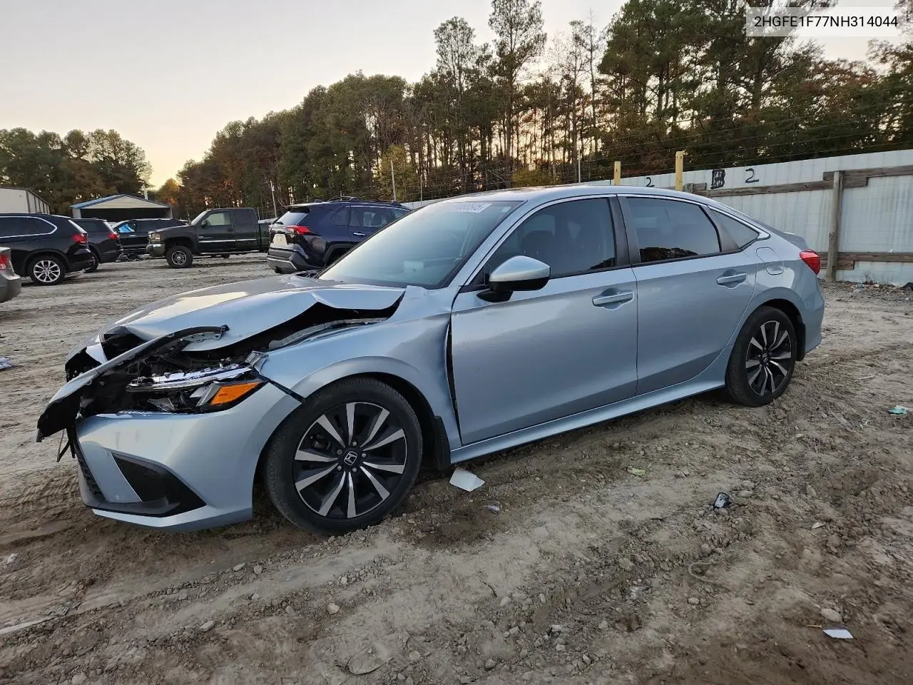 Auction sale of the 2022 Honda Civic , vin: 2HGFE1F77NH314044, lot number: 91865545