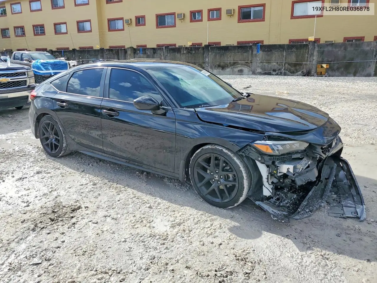 Auction sale of the 2024 Honda Civic , vin: 19XFL2H80RE036878, lot number: 49431836