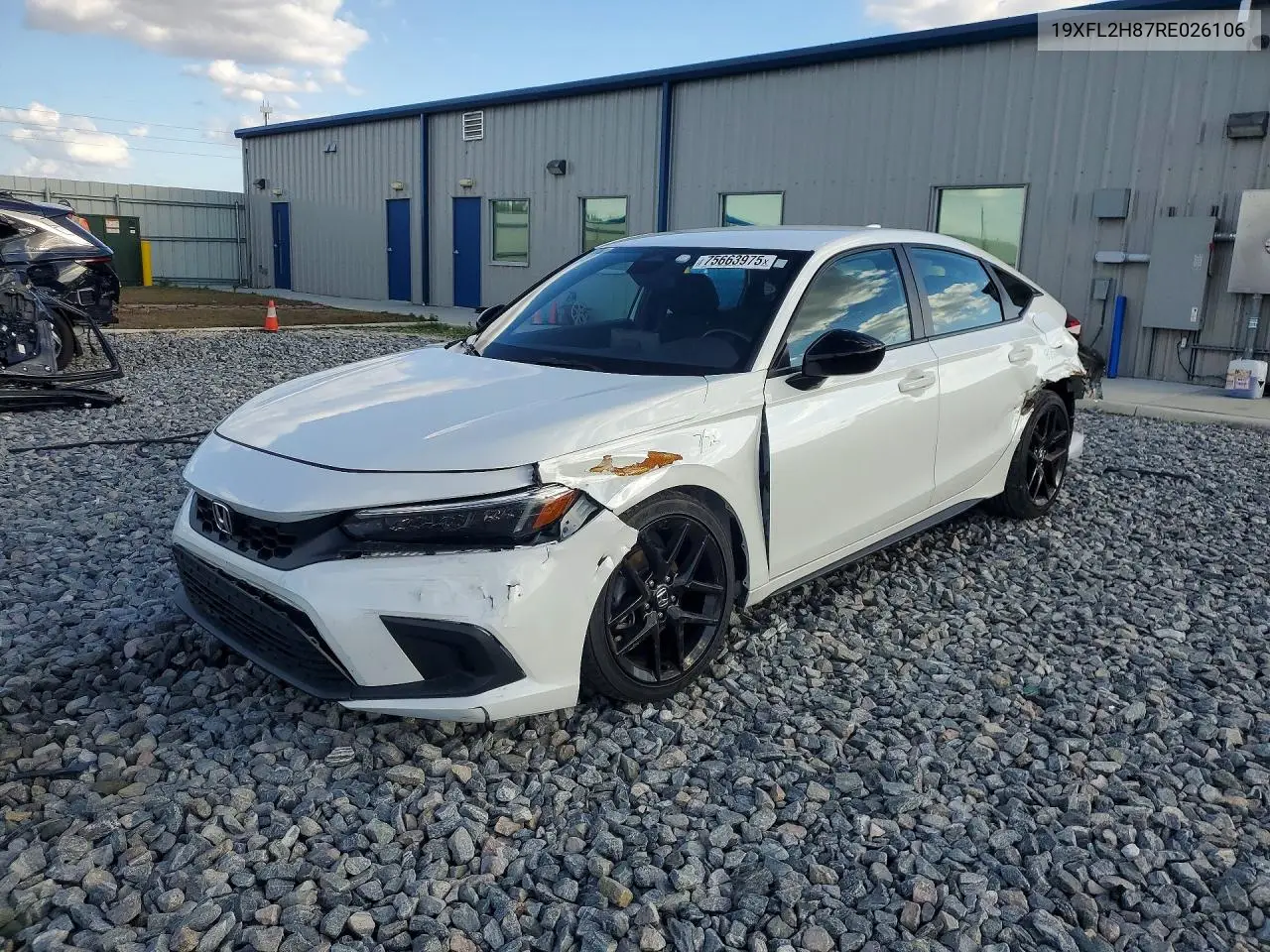 Auction sale of the 2024 Honda Civic , vin: 19XFL2H87RE026106, lot number: 75663975