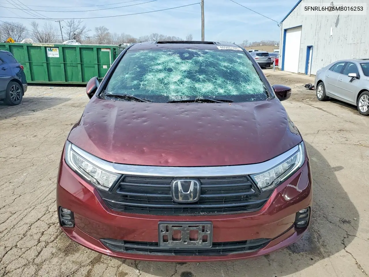 Auction sale of the 2021 Honda Odyssey , vin: 5FNRL6H75MB016253, lot number: 46905166