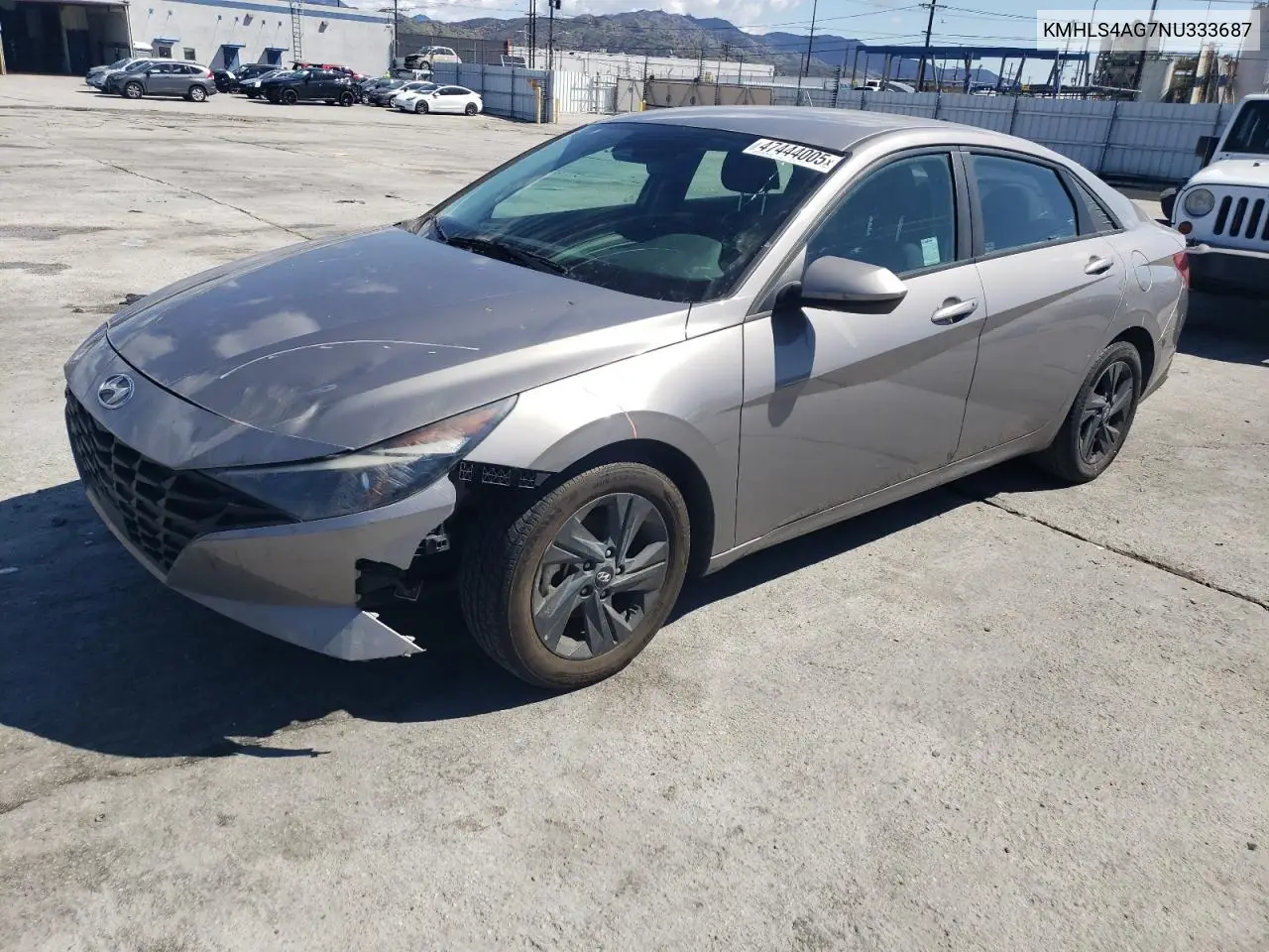 Auction sale of the 2022 Hyundai Elantra , vin: KMHLS4AG7NU333687, lot number: 47444005