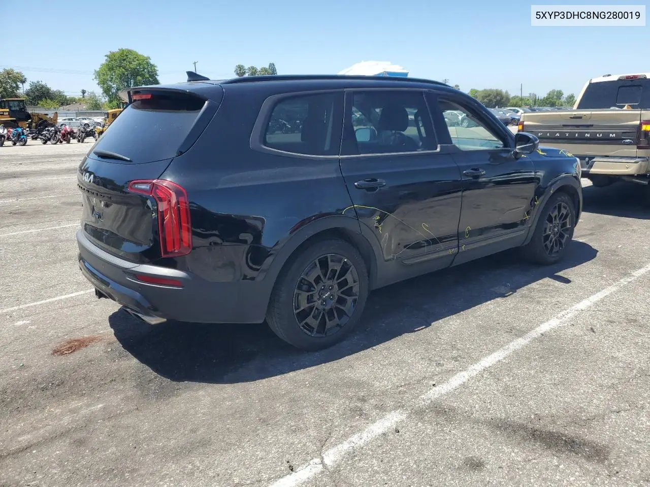 Auction sale of the 2022 Kia Telluride , vin: 5XYP3DHC8NG280019, lot number: 61258335