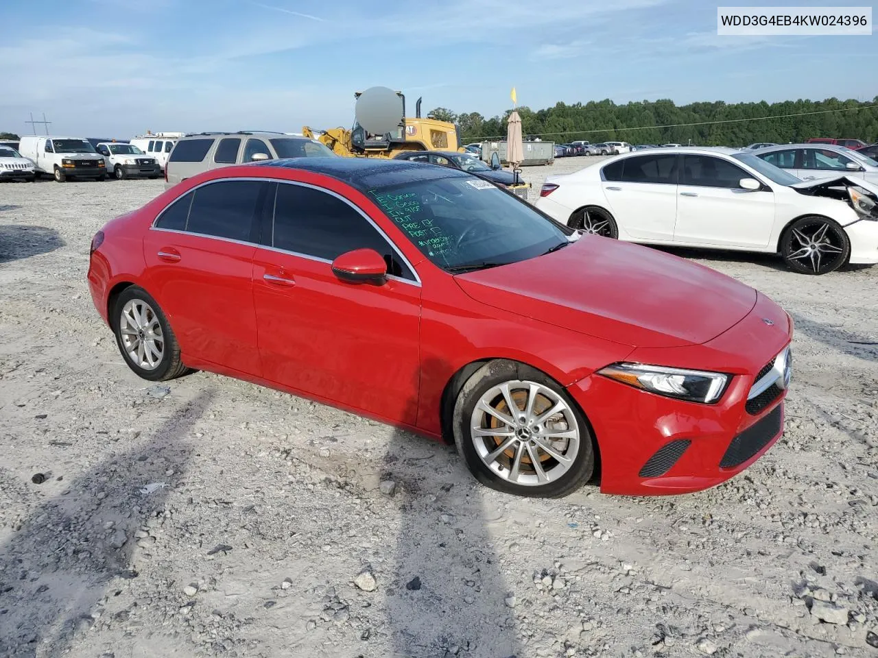 Auction sale of the 2019 Mercedes Benz A klasse , vin: WDD3G4EB4KW024396, lot number: 69204643
