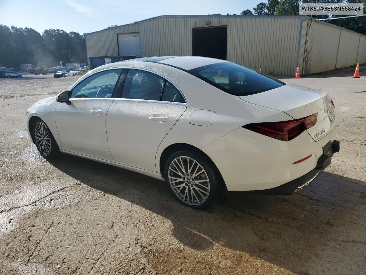 Auction sale of the 2025 Mercedes Benz CLA klasse , vin: W1K5J4GB5SN558424, lot number: 57413635