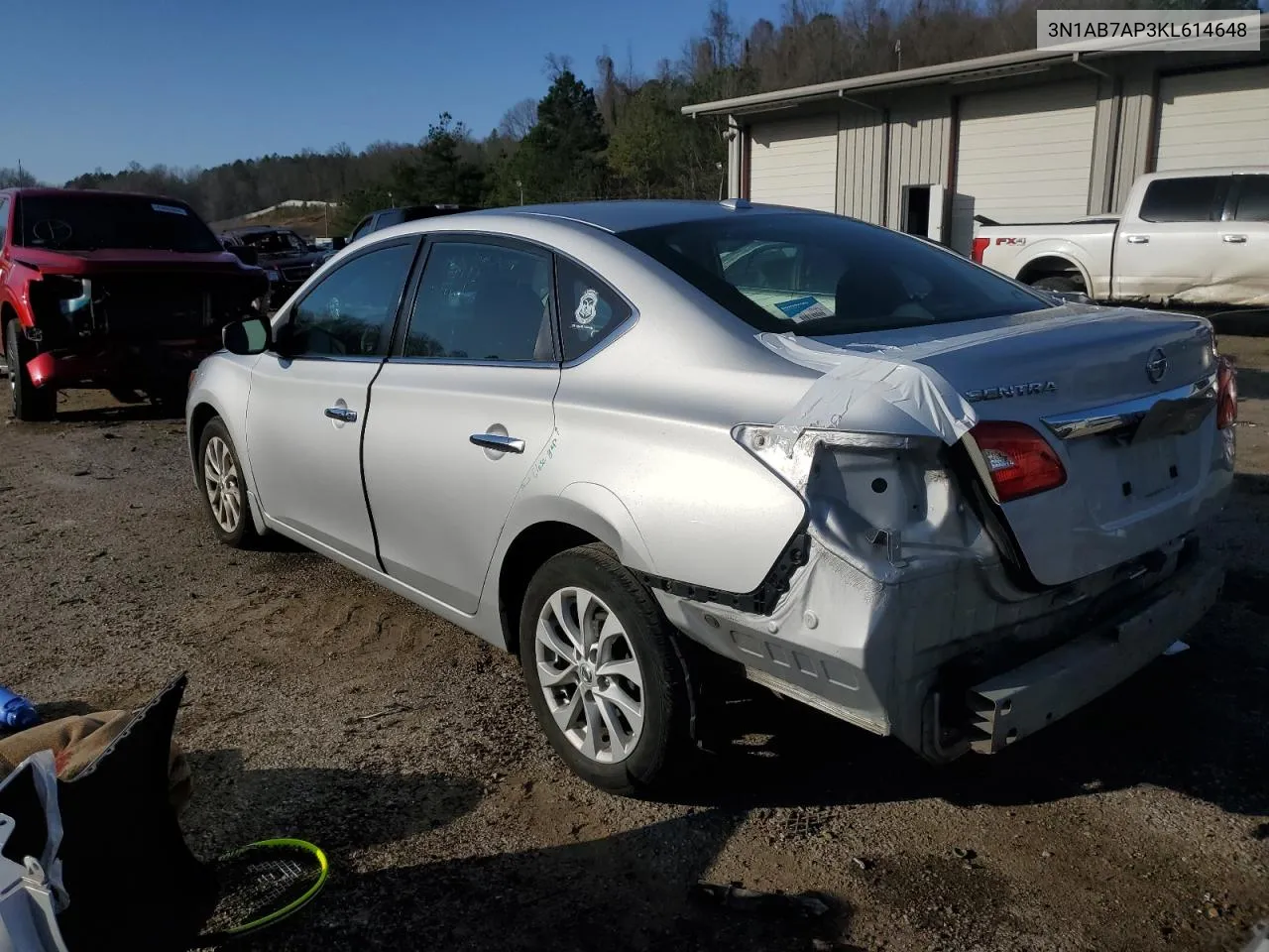 Auction sale of the 2019 Nissan Sentra , vin: 3N1AB7AP3KL614648, lot number: 43782424
