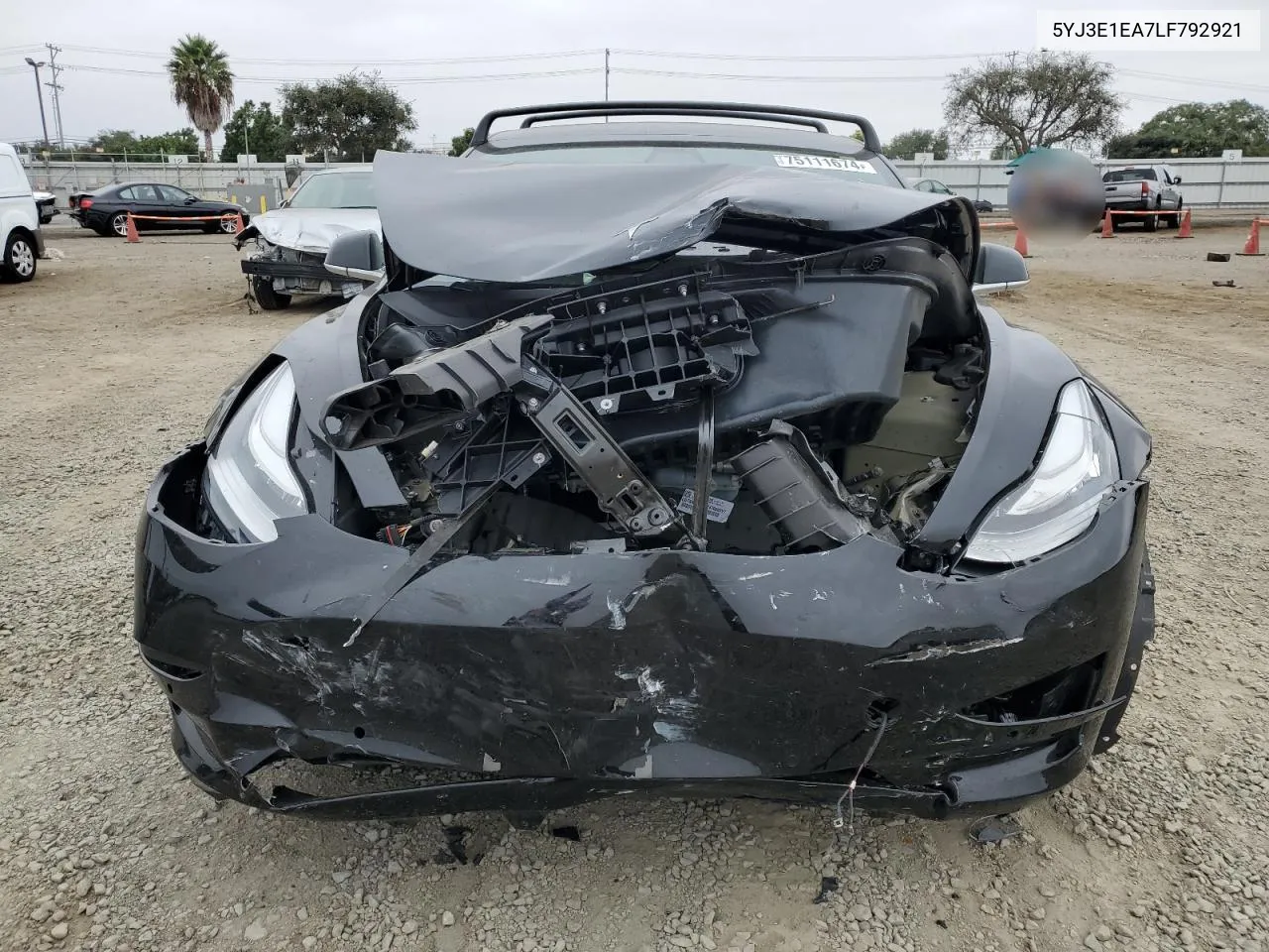 Auction sale of the 2020 Tesla Model 3 , vin: 5YJ3E1EA7LF792921, lot number: 75111674