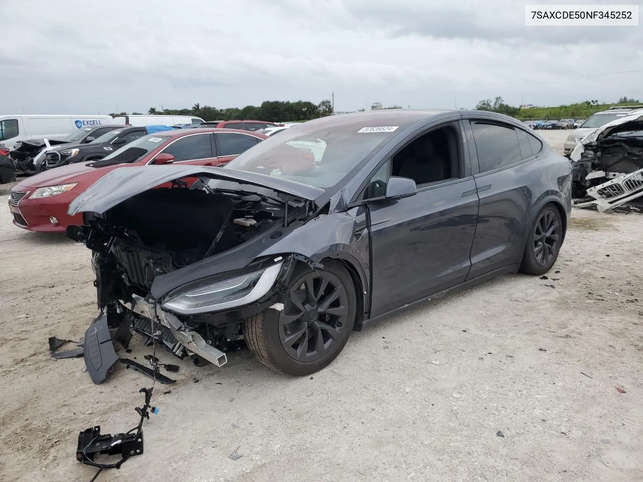 Auction sale of the 2022 Tesla Model X , vin: 7SAXCDE50NF345252, lot number: 37639524