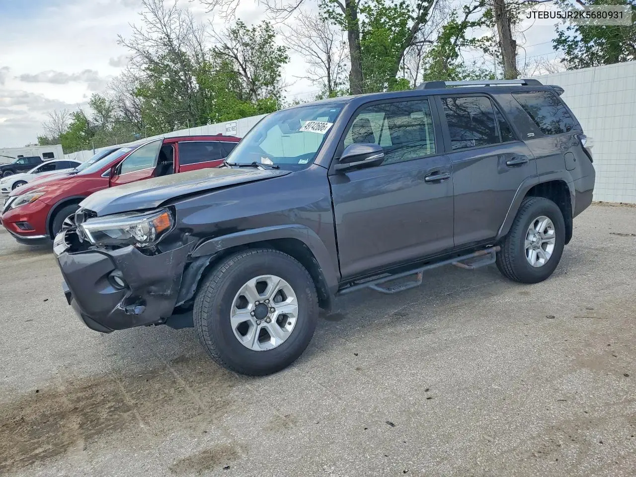 Auction sale of the 2019 Toyota 4Runner , vin: JTEBU5JR2K5680931, lot number: 49742606