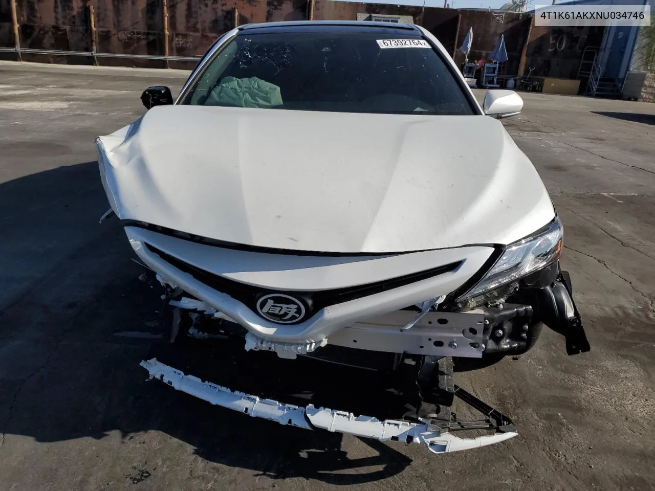 Auction sale of the 2022 Toyota Camry , vin: 4T1K61AKXNU034746, lot number: 67392764