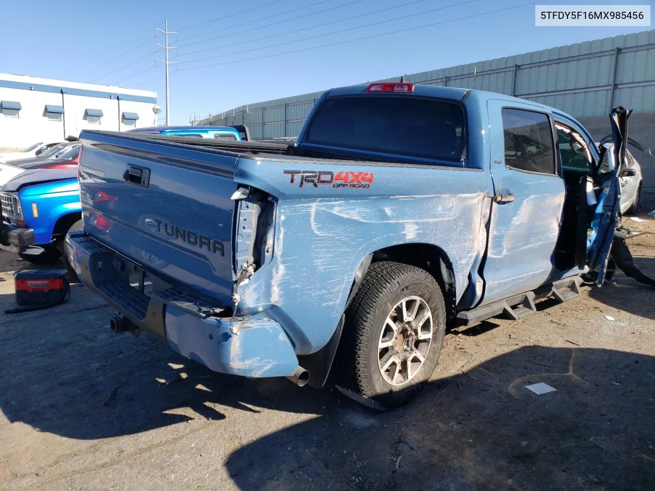 Auction sale of the 2021 Toyota Tundra , vin: 5TFDY5F16MX985456, lot number: 77991843