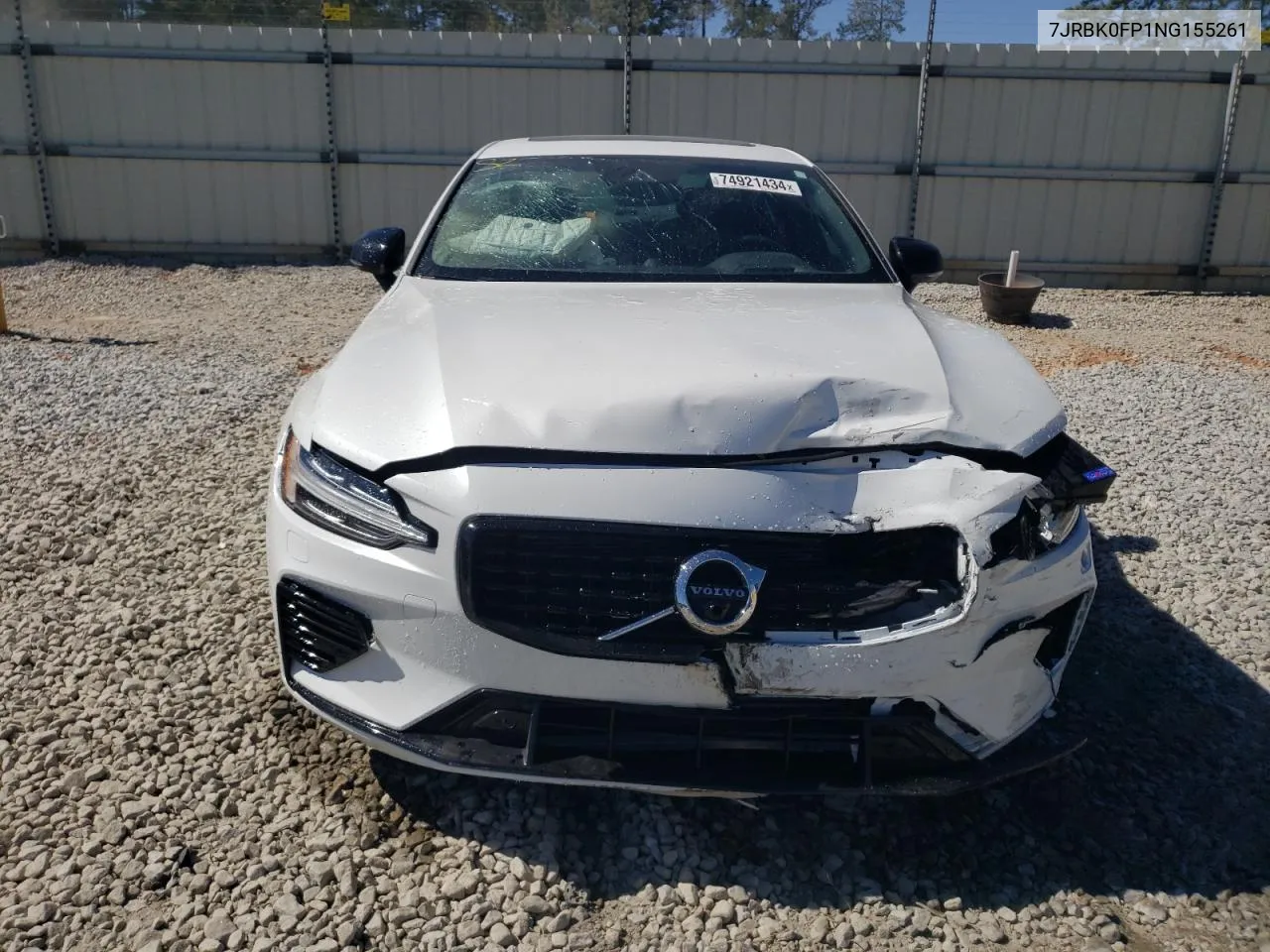 Auction sale of the 2022 Volvo S60 , vin: 7JRBK0FP1NG155261, lot number: 74921434