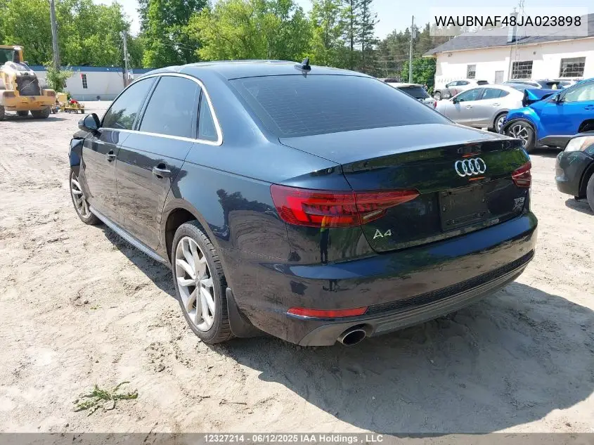 Auction sale of the 2018 Audi A4 , vin: WAUBNAF48JA023898, lot number: 12327214x