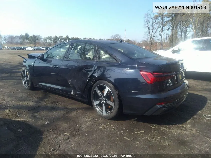 Auction sale of the 2020 Audi A6 , vin: WAUL2AF22LN001953, lot number: 38833022