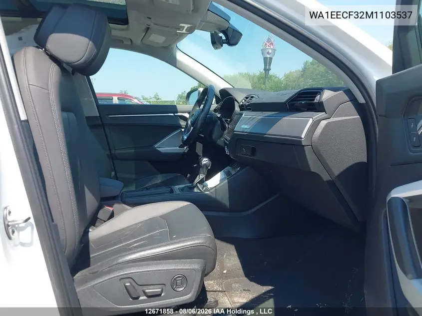 Auction sale of the 2021 Audi Q3 , vin: WA1EECF32M1103537, lot number: 12671858