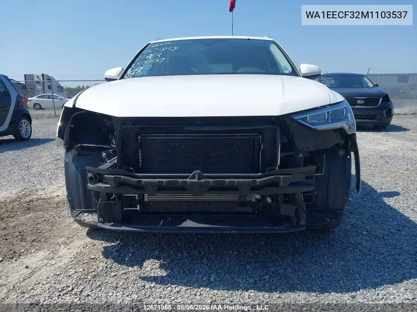 Auction sale of the 2021 Audi Q3 , vin: WA1EECF32M1103537, lot number: 12671858