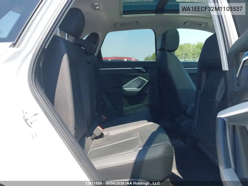 Auction sale of the 2021 Audi Q3 , vin: WA1EECF32M1103537, lot number: 12671858