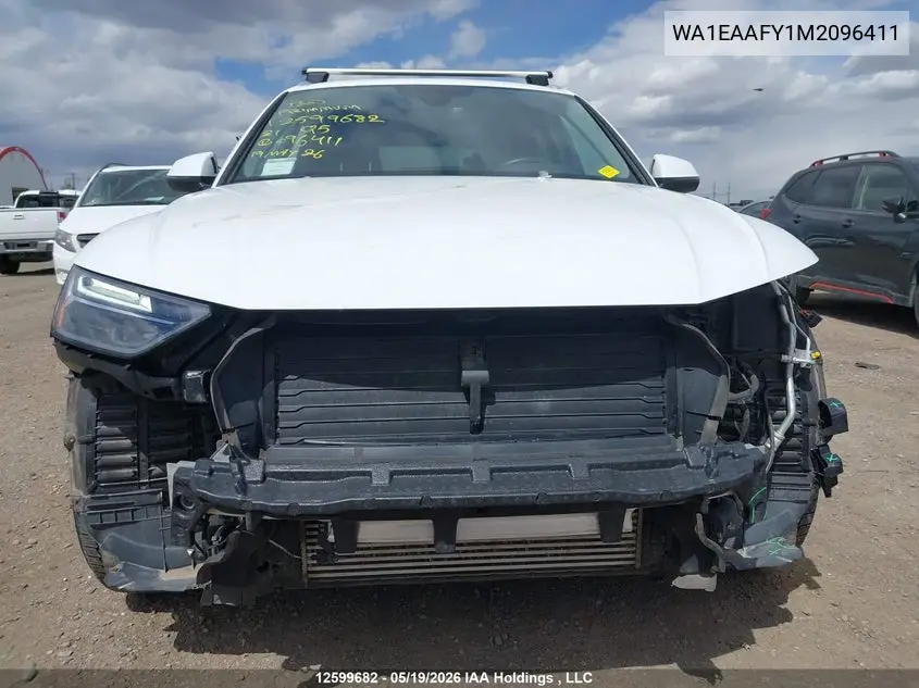 Auction sale of the 2021 Audi Q5 , vin: WA1EAAFY1M2096411, lot number: 12599682