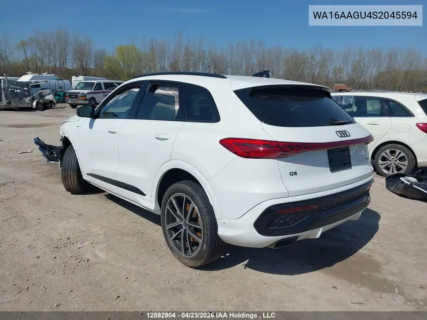 Auction sale of the 2025 Audi Q5 , vin: WA16AAGU4S2045594, lot number: 12592904