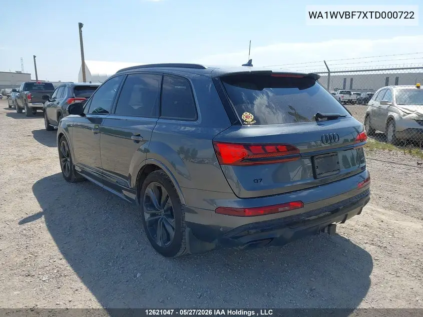 Auction sale of the 2026 Audi Q7 , vin: WA1WVBF7XTD000722, lot number: 12621047