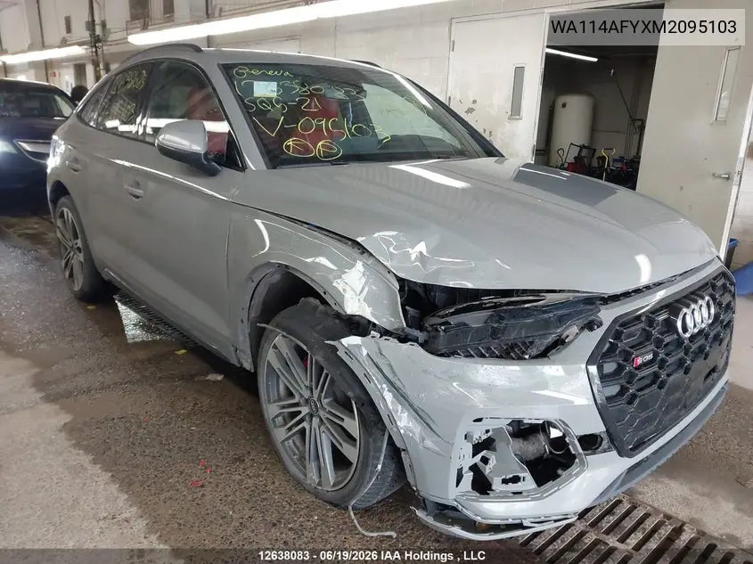 Auction sale of the 2021 Audi SQ5 , vin: WA114AFYXM2095103, lot number: 12638083