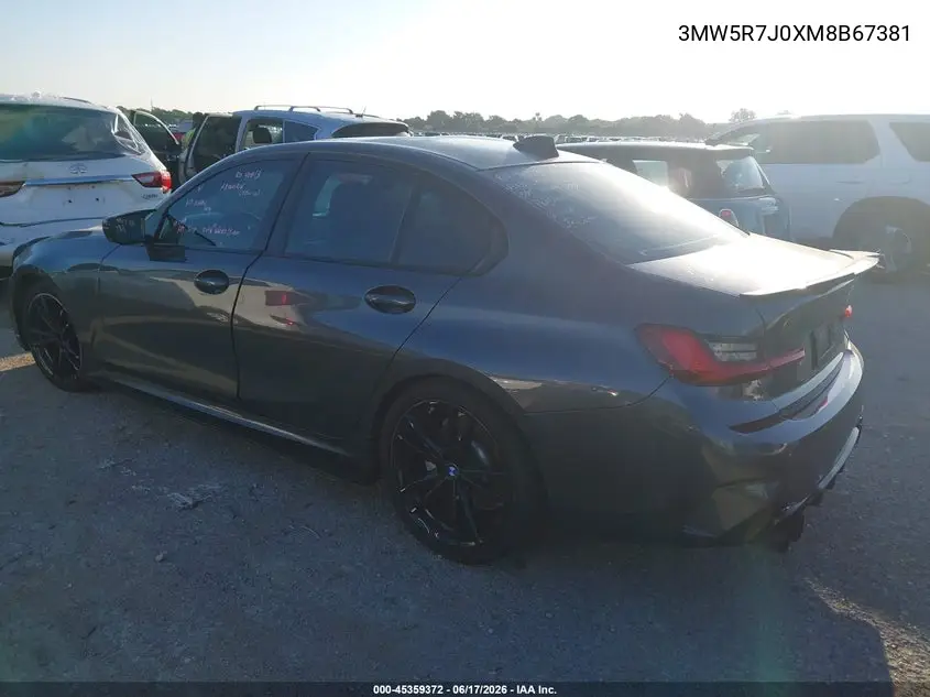 Auction sale of the 2021 BMW 3er , vin: 3MW5R7J0XM8B67381, lot number: 45359372