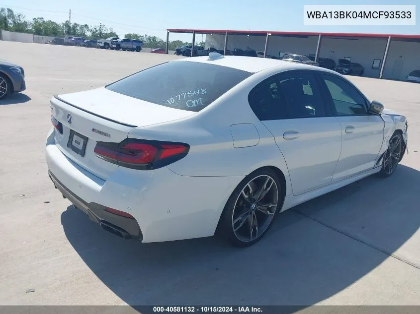 Auction sale of the 2021 BMW 5er , vin: WBA13BK04MCF93533, lot number: 40581132