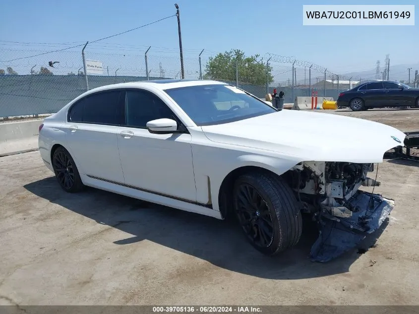 Auction sale of the 2020 BMW 7er , vin: WBA7U2C01LBM61949, lot number: 39705136