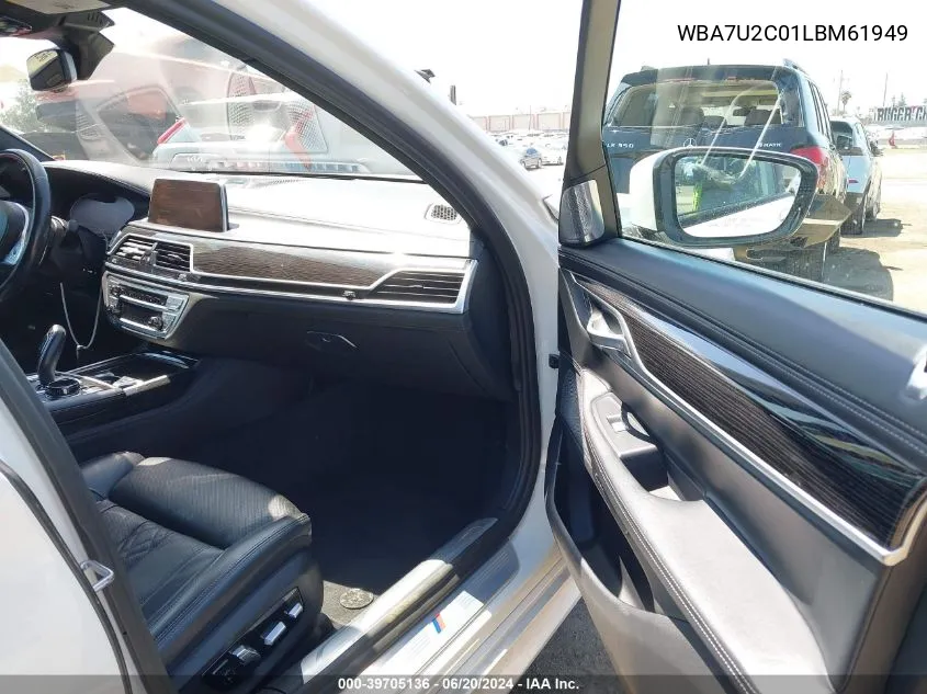 Auction sale of the 2020 BMW 7er , vin: WBA7U2C01LBM61949, lot number: 39705136