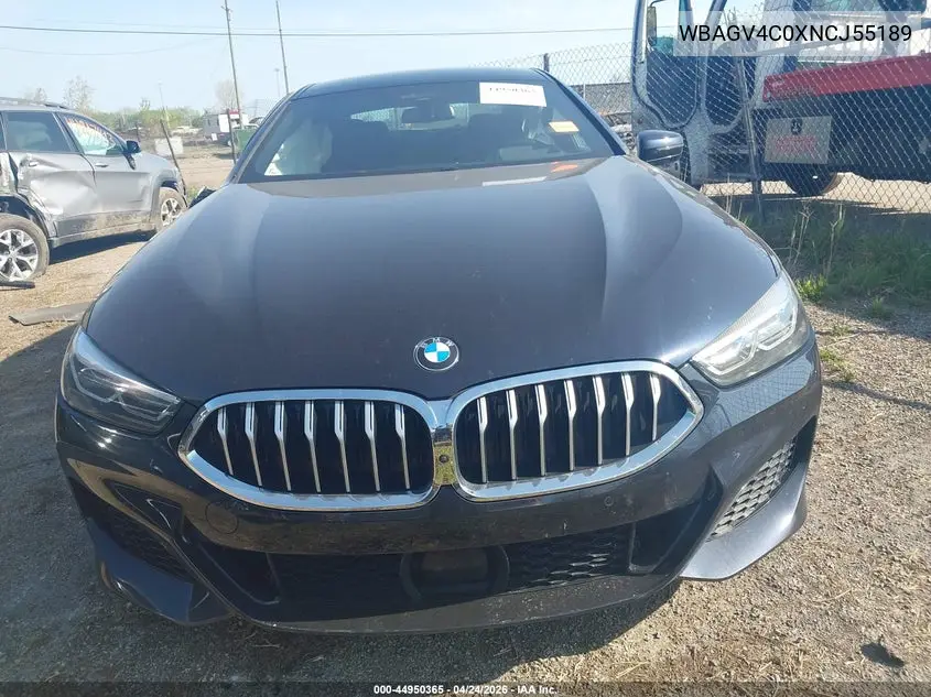 Auction sale of the 2022 BMW 8er , vin: WBAGV4C0XNCJ55189, lot number: 44950365