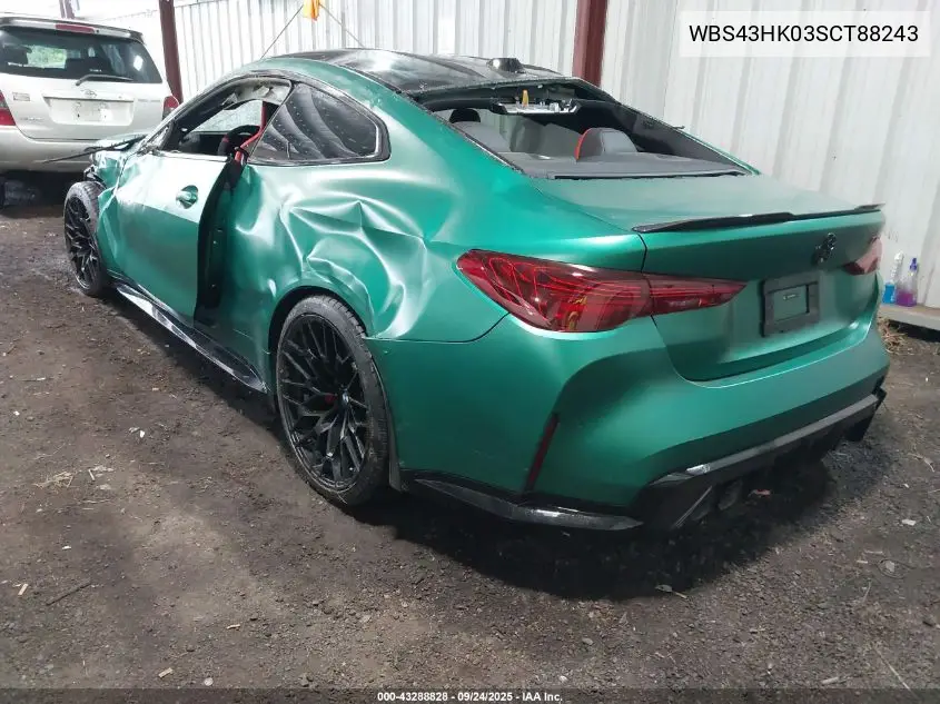 Auction sale of the 2025 BMW M4 , vin: WBS43HK03SCT88243, lot number: 43288828