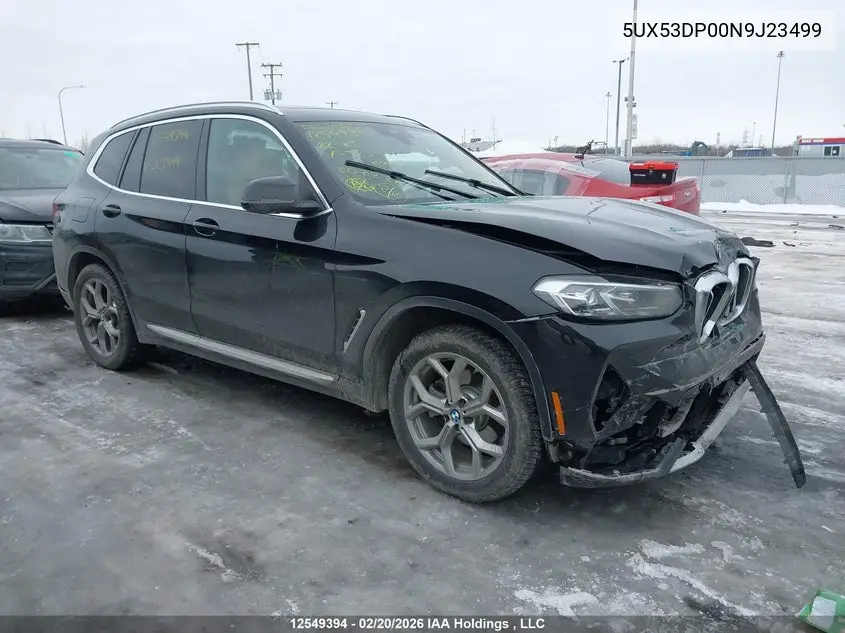 Auction sale of the 2022 BMW X3 , vin: 5UX53DP00N9J23499, lot number: 12549394