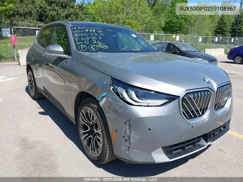 Auction sale of the 2025 BMW X3 , vin: 5UX53GP02S9108967, lot number: 12614482