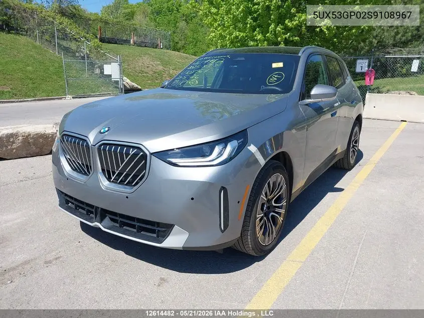 Auction sale of the 2025 BMW X3 , vin: 5UX53GP02S9108967, lot number: 12614482