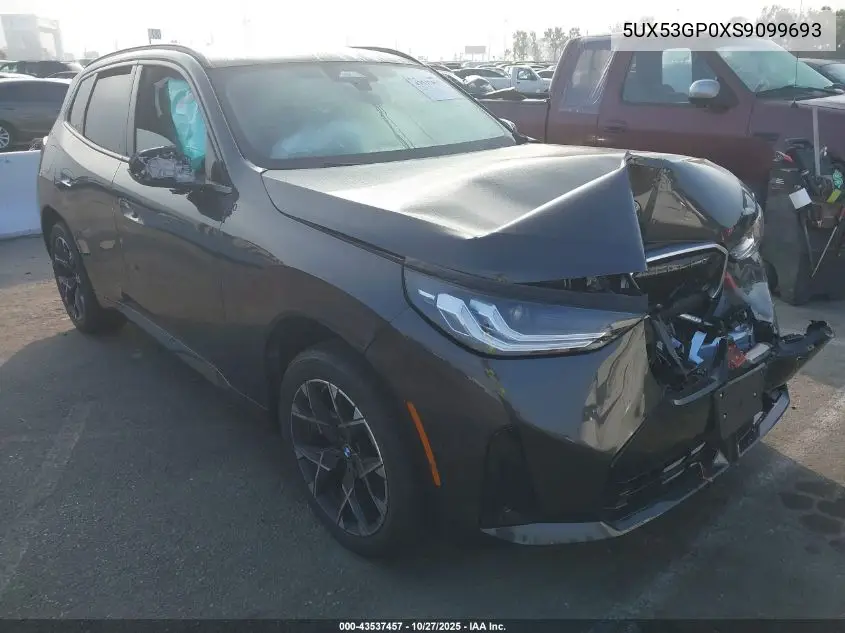 Auction sale of the 2025 BMW X3 , vin: 5UX53GP0XS9099693, lot number: 43537457