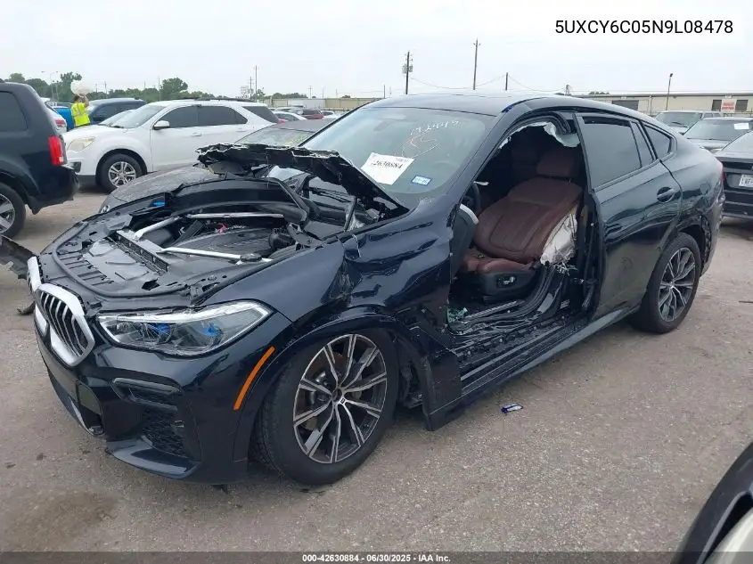 Auction sale of the 2022 BMW X6 , vin: 5UXCY6C05N9L08478, lot number: 42630884