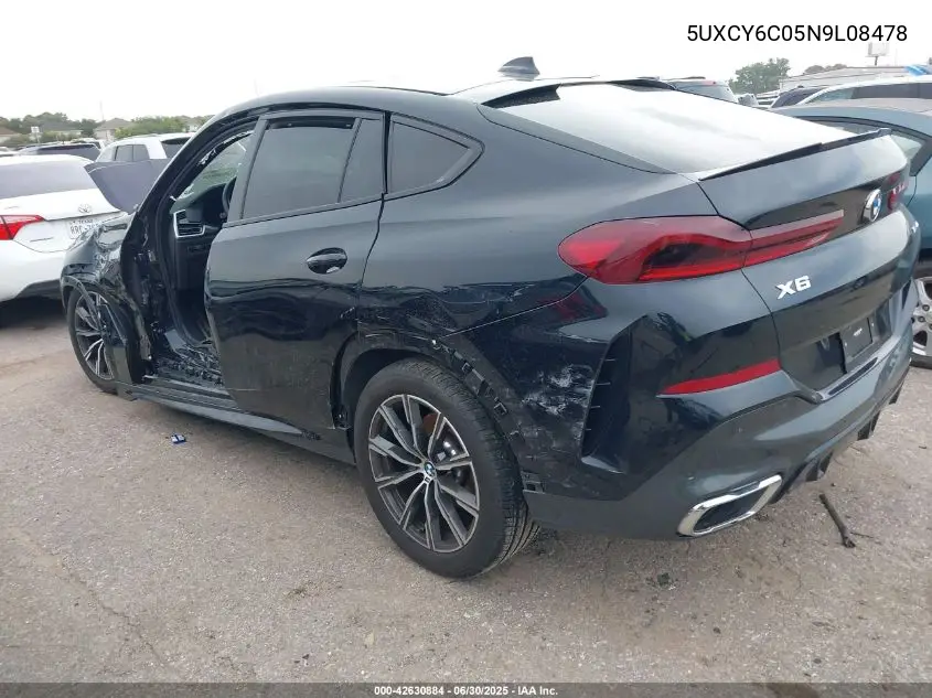 Auction sale of the 2022 BMW X6 , vin: 5UXCY6C05N9L08478, lot number: 42630884