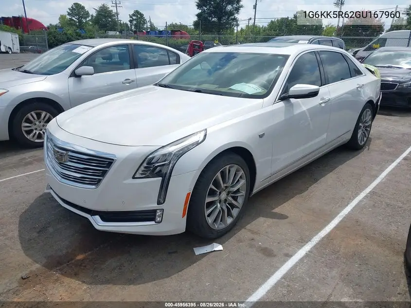 Auction sale of the 2016 Cadillac CT6 , vin: 1G6KK5R62GU167960, lot number: 45956395
