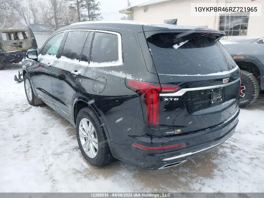Auction sale of the 2024 Cadillac XT6 , vin: 1GYKPBR46RZ721965, lot number: 12288035