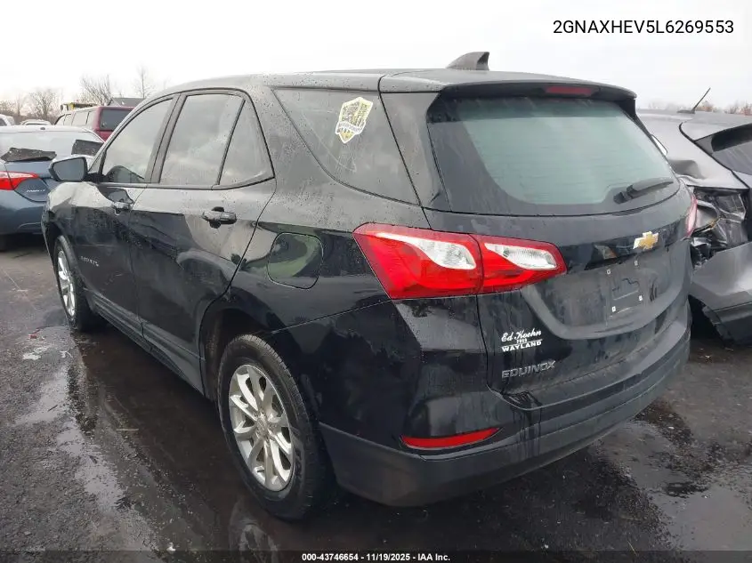 Auction sale of the 2020 Chevrolet Equinox , vin: 2GNAXHEV5L6269553, lot number: 43746654