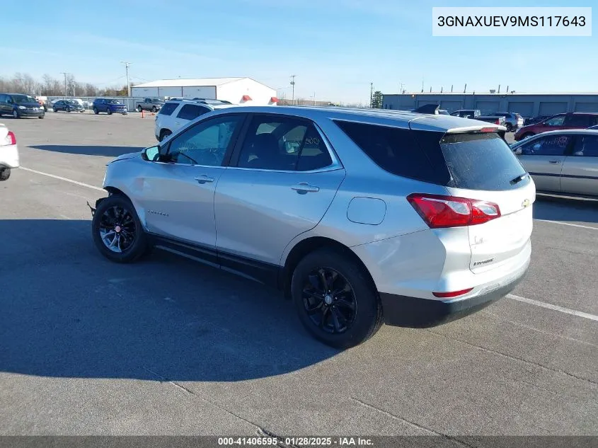 Auction sale of the 2021 Chevrolet Equinox , vin: 3GNAXUEV9MS117643, lot number: 41406595