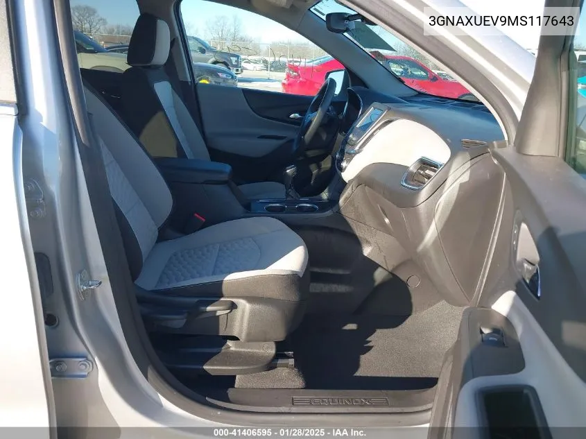Auction sale of the 2021 Chevrolet Equinox , vin: 3GNAXUEV9MS117643, lot number: 41406595